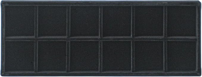 Divided Drawer Organizer, Velvet Jewelry Storage Tray for Necklace, Bracelet, Ring, Earring Display - Bedside Nightstand Desk Holder for Phone, Watch, Sunglasses, Cosmetics Storage/Black/12grid