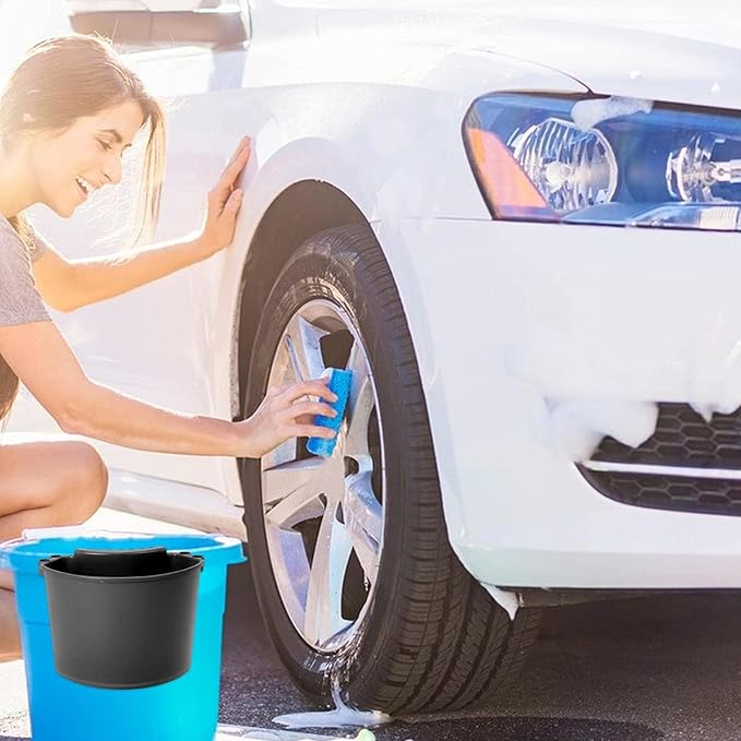 Car Detailing Bucket Organizer - Portable Auto Wash Tool Hanger, Black