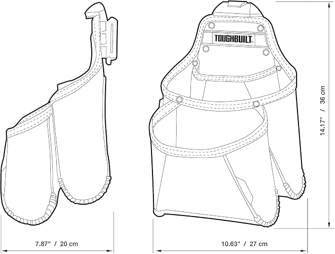 ToughBuilt ClipTech Series - Utility Pouch, Heavy-Duty Tool Pouch with Multiple Pockets, Secure Attachment & Storage for Jobsite Use