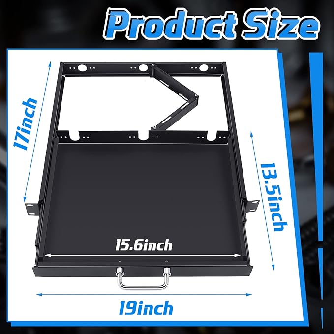 1U Rack Mount Sliding Keyboard Tray Cantilever Network Equipment Racks 19 Inch Cabinet Drawer Sliding Shelf for Server Data Music Studio Accessories