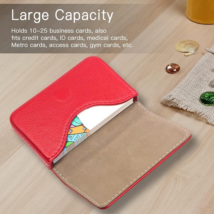 Padike Business Name Card Holder Luxury PU Leather,Business Name Card Holder Wallet Credit card ID Case/Holder For Men & Women - Keep Your Business Cards Clean