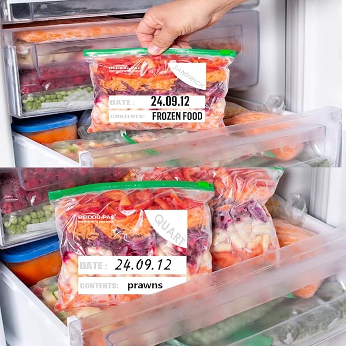 BEIDOU-PAC Combo Slider Storage Bags, 350 Count Resealable Variety Pack with Organizer, Reclosable Clear Plastic Snack, Sandwich, Quart,Gallon Size Bags (Variety Pack)