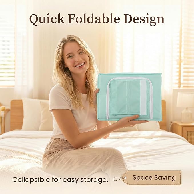 2-Shelf Closet Hanging Organizer Foldable Hanging Storage Shelves with Strong Magic Tapes Space-Saving Wardrobe Hanging Shelf for Clothes Towels Accessories Blue