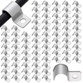 Yaocom 100 Pcs Silver Cable Wire Screw Clips 3/8 Inch, Zinc Plated Steel Clamp Outdoor Cord Clips for Wall Mounting Wire Management