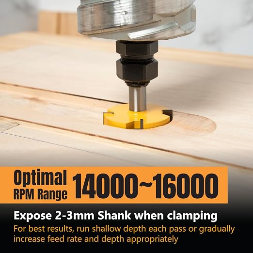 POWERTEC Slab Flattening Router Bit, 1/2 Shank, 2" Diameter, 1/2" Cutting Depth,Woodworking Surfacing Bit for CNC Machine, Wood Milling & Live Edge Wood Planing (73055)