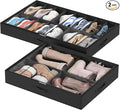 Lifewit Under Bed Shoe Storage Organizer 1 Pack(16 Shoes Cells+4 Boots Cells), 4.3 Inches Profile Fabric Shoes Container Box with Clear Cover, Foldable Storage Bag with 2 Handles, Fits 12 to 20 Pairs