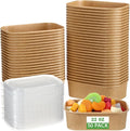 Maxdot 50 Pack 22 oz Disposable Food Containers with Lids Paper Food Containers Bowls for Meal Prep, Salad, Ice Cream, Yogurt, Soup Bowls Party Leftover Box