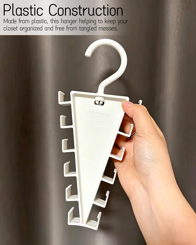 2-Pack V Double-Sided Closet Organizer Hanger with 12 Hooks | 12 Hooks Multi-Layer Vertical Storage Rack | 360° Rotatable Space Saving Hanger Holder for Dorm Rooms and Wardrobe Storage