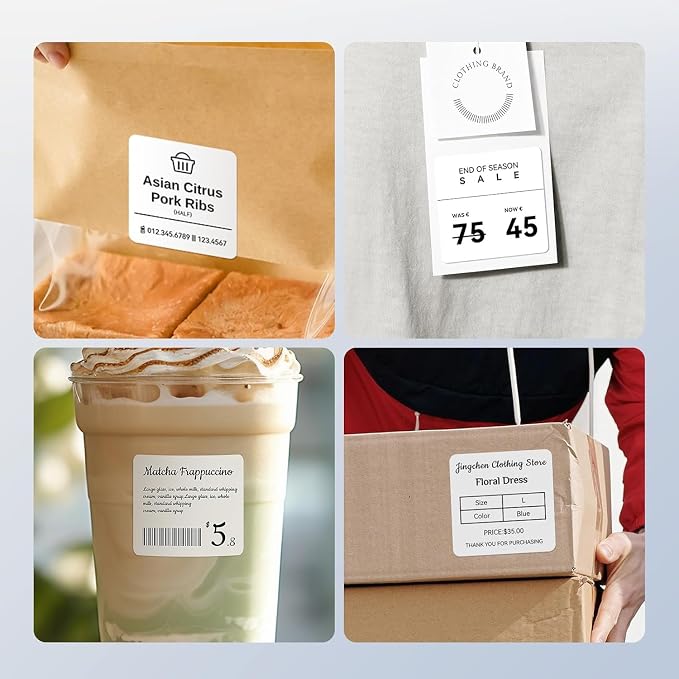 NIIMBOT 3 Roll Set Labels, 1.6" x 1.2" (40×30 mm) Waterproof Thermal Label | for B1/B21/B3S Label Maker, for Mail Address/Homemade Food/Mason Jar/Pantry Kitchen Organization