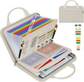 Waterproof Fireproof Accordion File Organizer with 13 Pocket Expanding File Folder for Letter A4 Files (Colorful, Pockets, Beige with Handle)