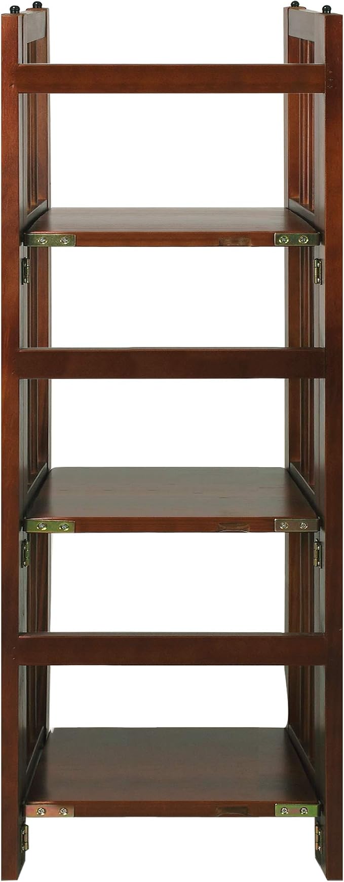 Casual Home Narrow 3-Shelf Folding Bookcase, 14" Wide, Walnut