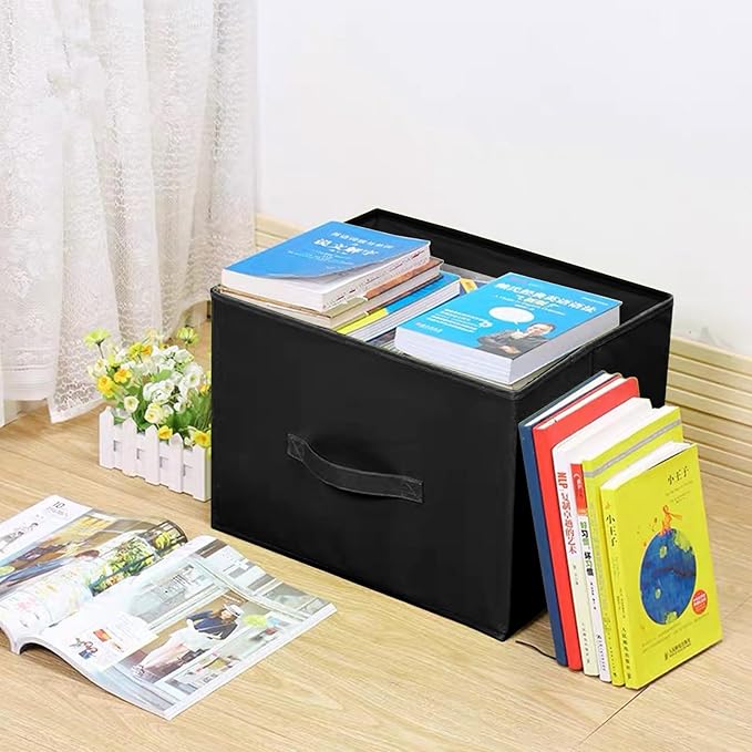 EBIGIC storage bins collapsible storage bins，cube storage organizer （Pack of 3） 10.5 * 10.5 * 11inch，For home and office Collapsible Closet Shelf Organizers, Drawer Organizers(Black)