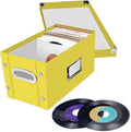 Snap-N-Store Vinyl Record Storage Box - 7"/45 RPM - 1 Pack- Crate Holds up to 75 Vinyl Albums - Yellow