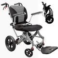 Wheelchairs for Adults Ergonimic Transport Chair Lightweight Foldable with Telescopic Handle 11-inch Big Wheels for All Terrains Travel Wheelchair with Removable Cushion
