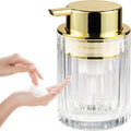Amolliar Foaming Soap Dispenser, 8OZ Refillable Hand Soap Bathroom(Gold) | Refillable Clear Glass Soap Dispenser Plastic Soap Pump, Foam Soap Dispenser for Bathroom, Dish Dispenser, Home Decor(1 Pack)