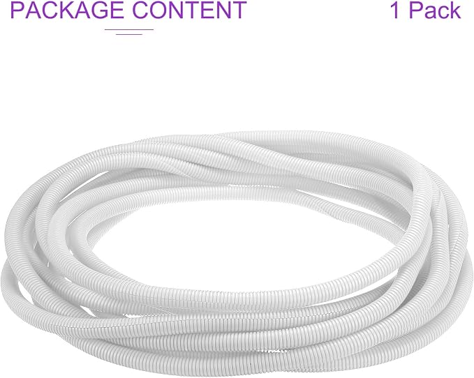 DMiotech 50ft Wire Loom Split Tubing 3/4 Inch(19.1mm) ID, Cord Protectors from Pet Flexible Conduit Cable Management for Office Home Garden, White