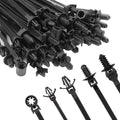 Armpow 110 PCS Automotive Installation Black Push Mount Cable Zip Ties Assorted Sizes, Heavy Duty Self-Locking UV Resistant Wire Ties - For Indoor Wire Bundling, Construction, Automotive