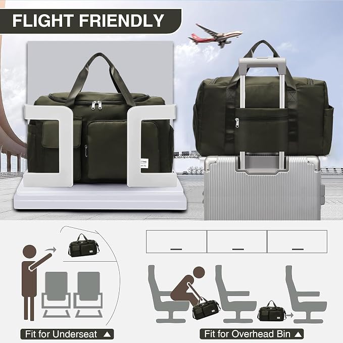 Small Gym Bag for Women, Travel Duffle Bag Carry On Weekender Bag with Shoe Compartment
