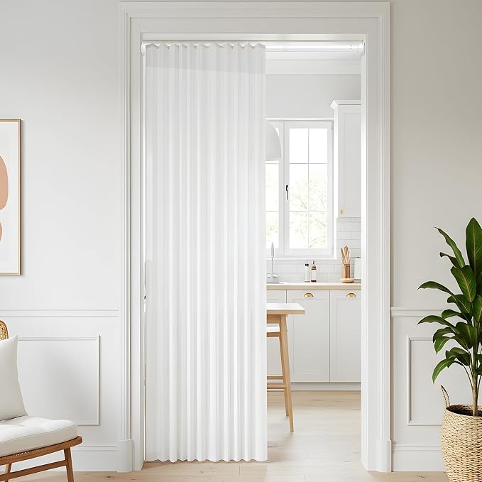 2 Pack Spring Tension Curtain Rods 31-76 Inches, Spring Loaded Curtain Rods No Drilling, Adjustable Expandable Tension Rod for Window Doorway Kitchen Curtain Bedroom Closet, White