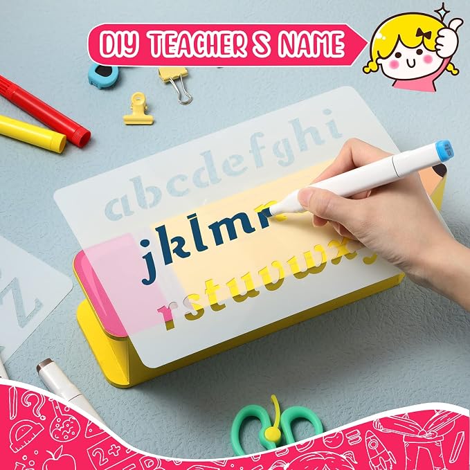 Containlol Back to School Teacher Gifts Name DIY Pencil Shape Holder Organizer Birthday Favor Supplies for Teacher Women Men Back to School Thank You Gifts Classroom Desk Office Decor