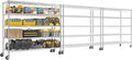 48" W Garage Shelving with Wheels Storage Shelves 5 Tier Wire Shelving Adjustable Metal Storage Shelves for Garage, Basement, Warehouse, Commercial, Industrial, 48" W x 81" H x 24" D 3Pack