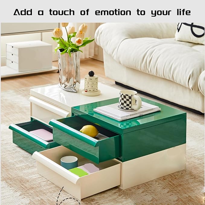 ELEFOCUS 5 Stackable Plastic Storage Bins, rotatable Storage cabinets and Drawers, Bedside Storage Units(Size:42x42x64cm(17x17x25inch),Color:A)