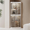 Triangular Storage Cabinets Large Capacity Storage Racks Plastic Foldable Box Multifunctional Corner Cabinet Display Cabinet Dust-Proof Racks for Living Rooms Practical(110cm)