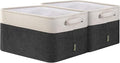 BALEINE 2 Pack Fabric Closet Storage Bins for Shelves, Linen Closet Organizers and Storage, Decorative Baskets for Organizing, Shelf, Clothes, Home, Office (Black, 15"x11"x9.5")