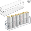iDesign Stackable Fridge Bin with Handles, Set of 2, Clear | Ideal for Freezer or Pantry, Made in USA