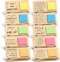 Kosiz 10 Set Back to School Teacher Gifts Bulk Wooden Motivational Sticky Note Holder with Notes and Ballpoint Pens Thank You Appreciation Gifts for Teacher Back to School Party Supplies