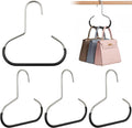 Purse Hanger, Small Metal Purse Handbag Hooks with Rubber Coated for Closet, Black, 4 Pcs