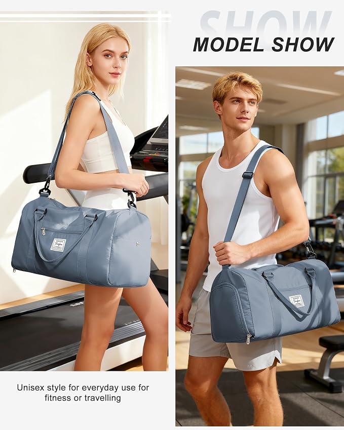 Gym Bags Womens Mens with Shoes Compartment and Wet Pocket Travel Duffel Bag for Women for Plane Sport Gym Tote Bags Swimming Yoga Waterproof Weekend Overnight Carry on Bag Hospital Holdalls