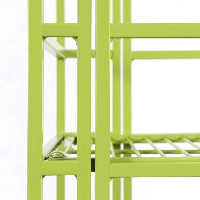 Convenience Concepts Xtra Storage 4-Tier Folding Metal Shelf, Lime