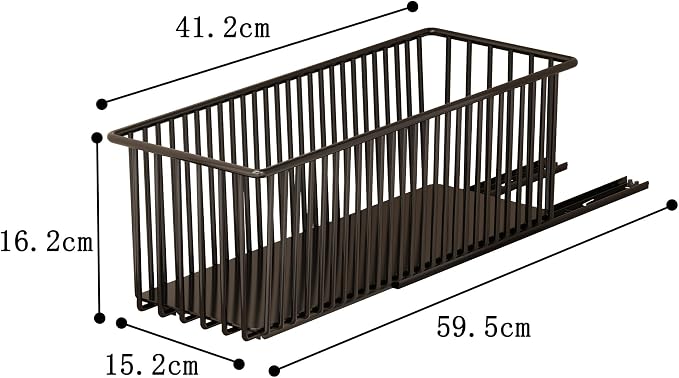 2 Pack Pull Out Cabinet Organizers Slide Out Basket Drawers Heavy Duty Carbon Steel Pulling Drawers for Kitchen Bathroom Cabinets Under Sink Durable and Smooth Sliding Storage Solution