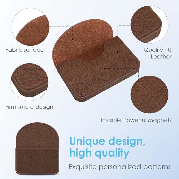 Business Card Holder，PU Leather Business Card Case Color Printing Pattern Card Holder Wallet，Pockets Magnetic Credit Card Holders for Men and Women，Brown