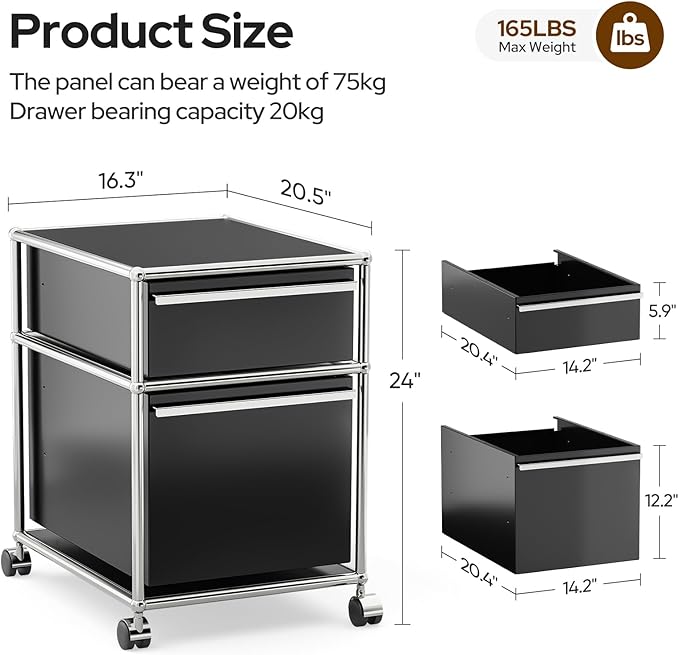 Modern Storage Cabinet Versatile Free-Standing Organizer for Home Office Décor, Green (Black, L-16 D x 21" W x 24" H)