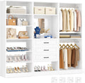 Unikito Modular Closet System with 3 Sets, 75”Closet Organizer System with Drawers, Mirror, Hanging Rods and Adjustable Shelves, Freestanding Wood Wardrobe Garment Rack, Walk in Closet Tower, White