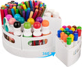 CraftGenes Art Supply Organizer, Extra Large 360 Degree Rotating Desk Organizer with 7 Removable Compartments, Marker Organizer and Craft Caddy for Kids, Teachers, Classroom, Home Office, White