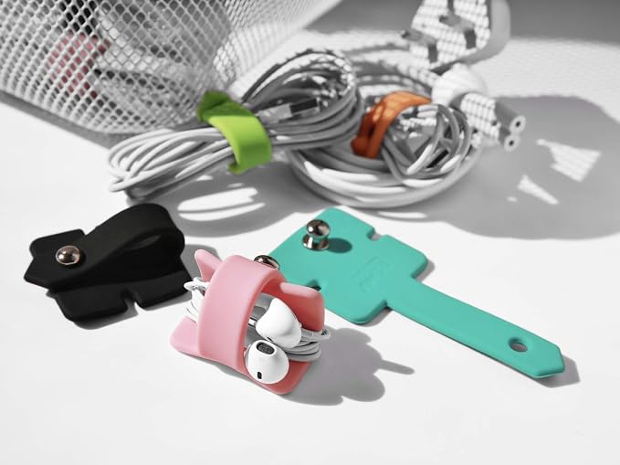 Cord Organizer Earbuds Holder Earphones Wrap Headset Headphone Wrap Winder Cord Manager Cable Winder Pink