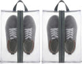 Tyqour 2 Pack Travel Shoe Bags for Storage Shoe Bag for Gym Reusable Shoe Bags Shoe Covers for Travel with Zipper Travel Essentials Women Men for Sport, Grey