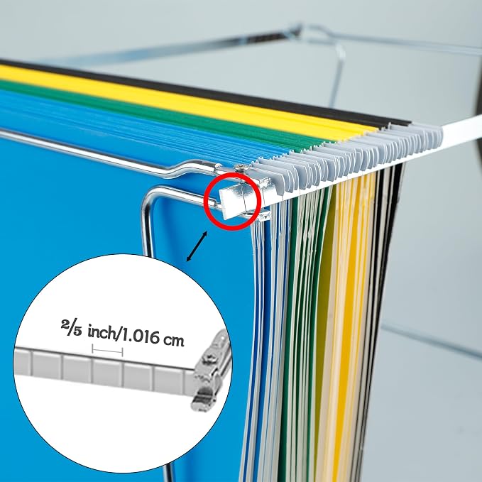 VZCPYTPM 4 Pack Hanging File Folder Frames, Heavy Duty Steel Hanging File Organizer, File Cabinet Rails, Adjustable 11 to 17.4 Inches, Suitable for File Cabinets, Storage File Boxes