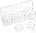Bead Organizer Box, 13 Pcs Compartments Clear Plastic Storage Containers Set for Bracelet Making DIY, Jewelry, Small Parts