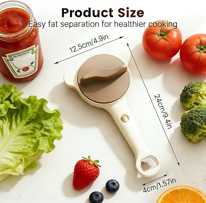 4-in-1 Jar Opener Adjustable Stainless Steel Lid Remover for Seniors and Those With Limited Strength Works, Fits Kitchen Beer, Sauces & Canned Goods（Gray）