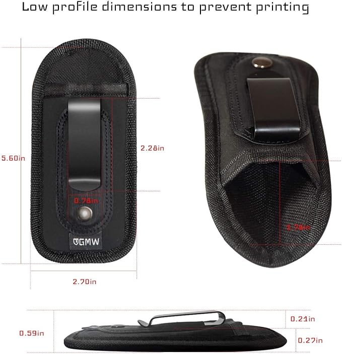 GMW Universal Magnetic IWB/OWB Magazine Holster [2-Pack] | Magazine Pouch for 9mm 1911 .380 .40 .45 Glock 17 19 43 M&P S&W | Pistol Mag Pouch for Single/Double Stack Handgun Magazines and Ammunition