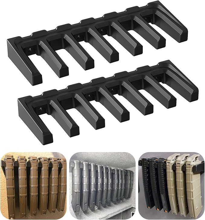 Aoanoko PMAG Rack Wall Mount,Mag Holder|AR Magazine Hodler|Wall Mount Display Mag Storage,Home Magazine Storage Rack,Mag Rack for Gun Safe,Locker,Cabinet,Wall