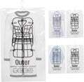 5Pcs Vacuum Bags for Clothes Space Saving Vacuum Seal Bag Hanging Storage Bag with Hooks ＆ Zip 26.4x43.3 Inch Dustproof Reusable Compressed for Clothing Closet Organizer