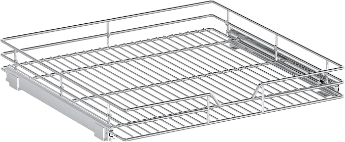 Pull Out Cabinet Organizer, 22.5" W x 21.5" D, Heavy Duty Chrome Slide Out Shelf for Wide Base Cabinets, Sliding Wire Basket Drawer for Pots, Pans, Appliances & Pantry Storage