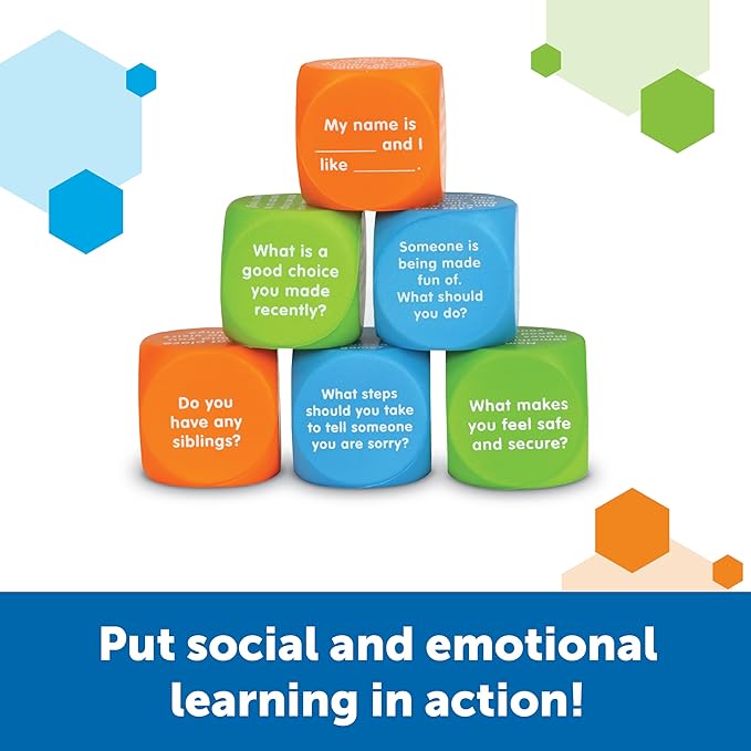 Learning Resources Let's Talk Cubes, Social Emotional & Speech Therapy Activities, Classroom Supplies, Sensory Gifts for Boys and Girls, Multi-Color