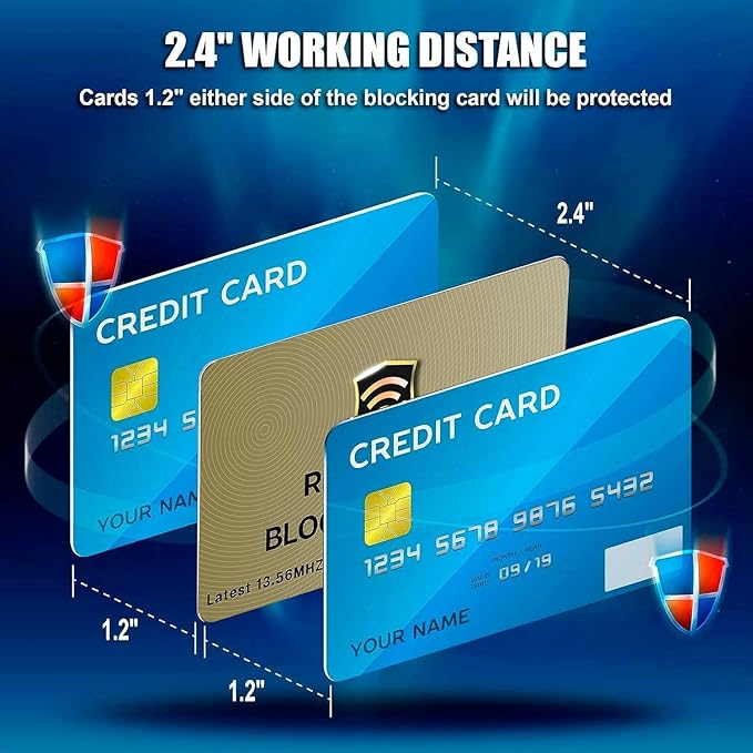 SaiTech IT RFID Blocking Card for Credit Debit ID Card, Golden | Slim Anti-Theft Contactless NFC RFID Blocker Protector, Easily Fit into Wallet and Purse, for Men & Women