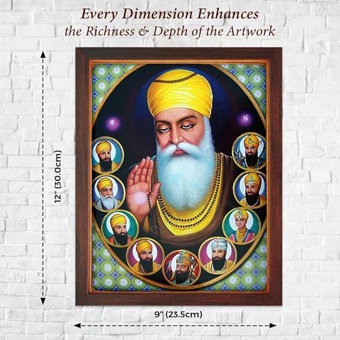 Lord Sikh Guru poster print with frame for Home Decor and Gifting Purpose (229-2)